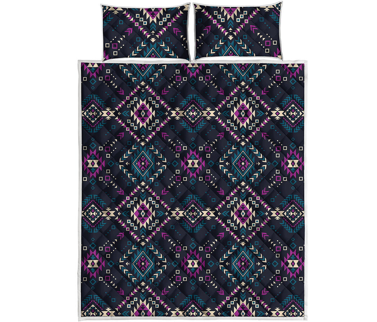 Geometric Ethnic Navajo Pattern Print Quilt Bed Set