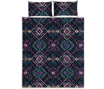 Geometric Ethnic Navajo Pattern Print Quilt Bed Set