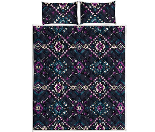 Geometric Ethnic Navajo Pattern Print Quilt Bed Set