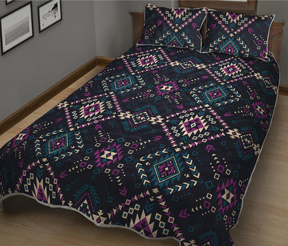 Geometric Ethnic Navajo Pattern Print Quilt Bed Set