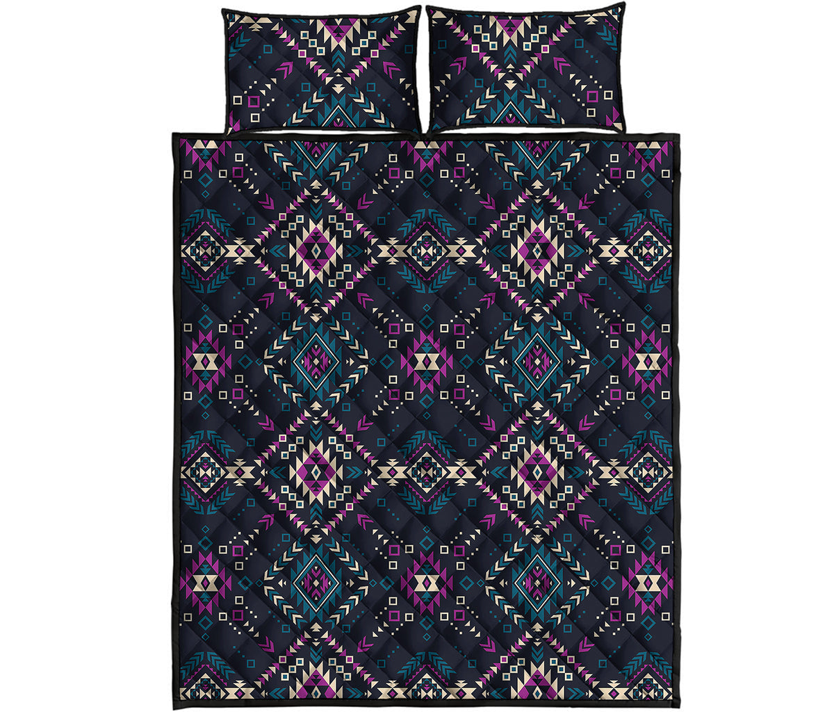 Geometric Ethnic Navajo Pattern Print Quilt Bed Set
