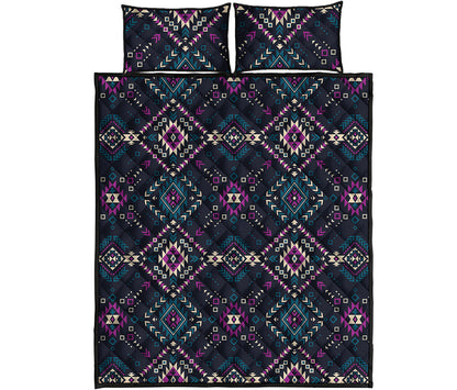 Geometric Ethnic Navajo Pattern Print Quilt Bed Set