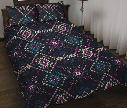 Geometric Ethnic Navajo Pattern Print Quilt Bed Set