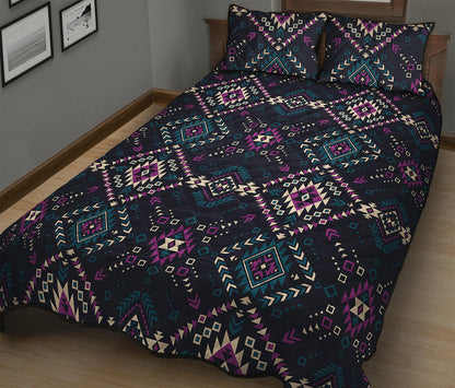 Geometric Ethnic Navajo Pattern Print Quilt Bed Set