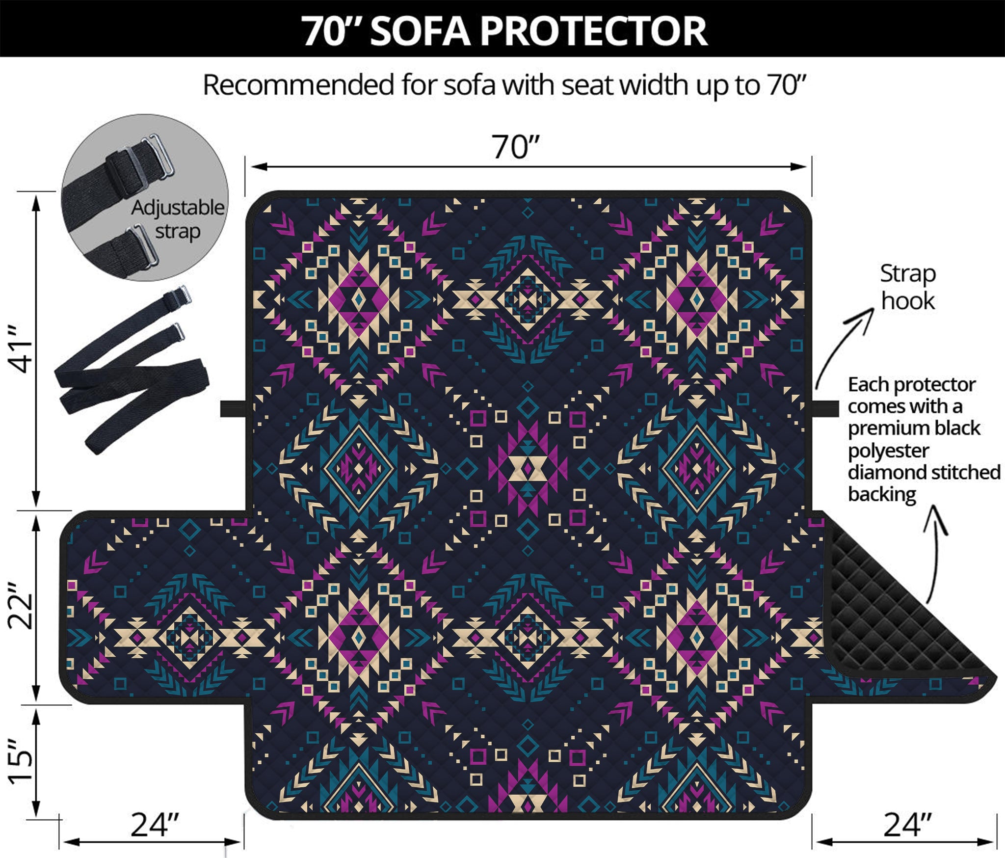 Geometric Ethnic Navajo Pattern Print Sofa Protector