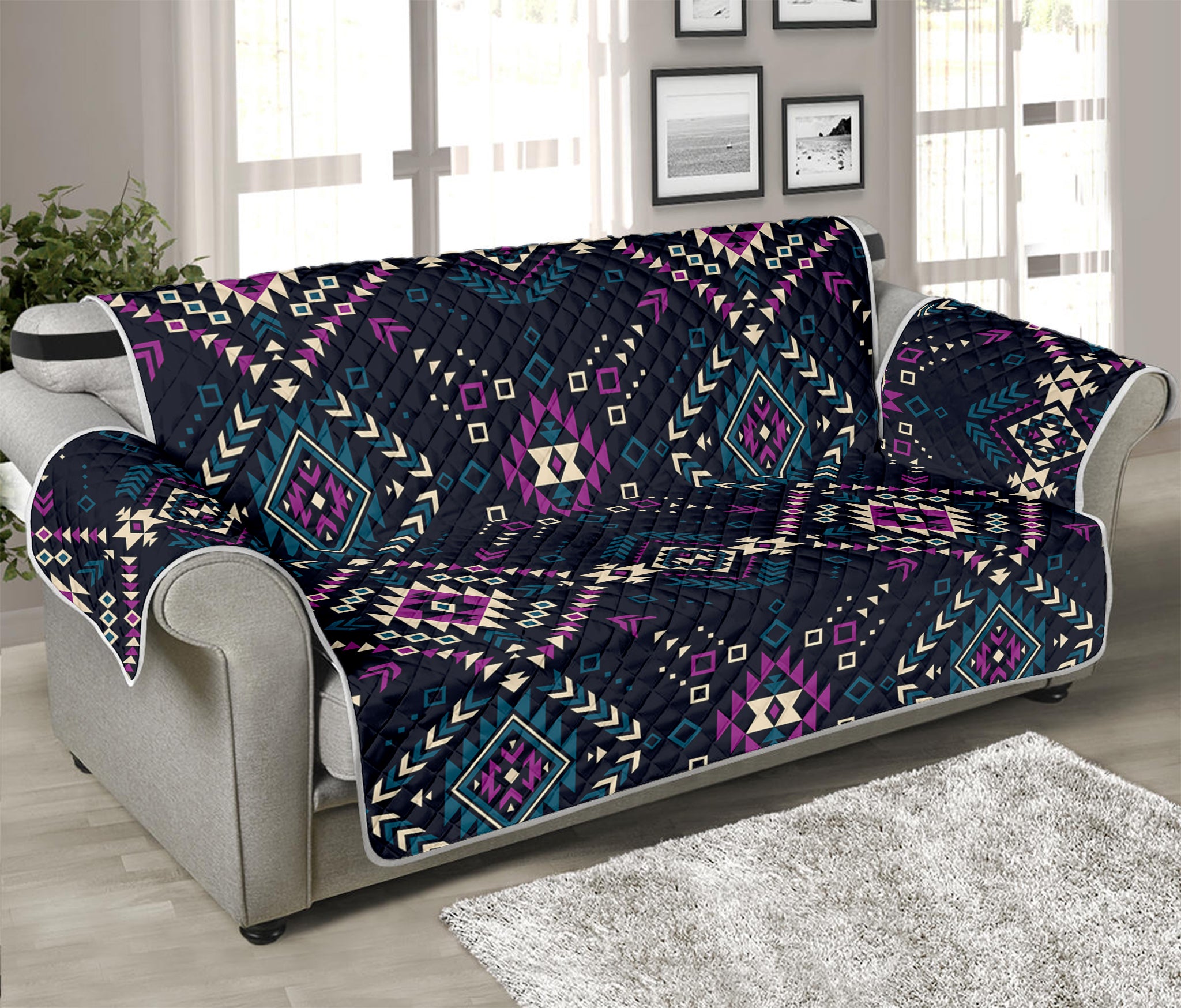 Geometric Ethnic Navajo Pattern Print Sofa Protector