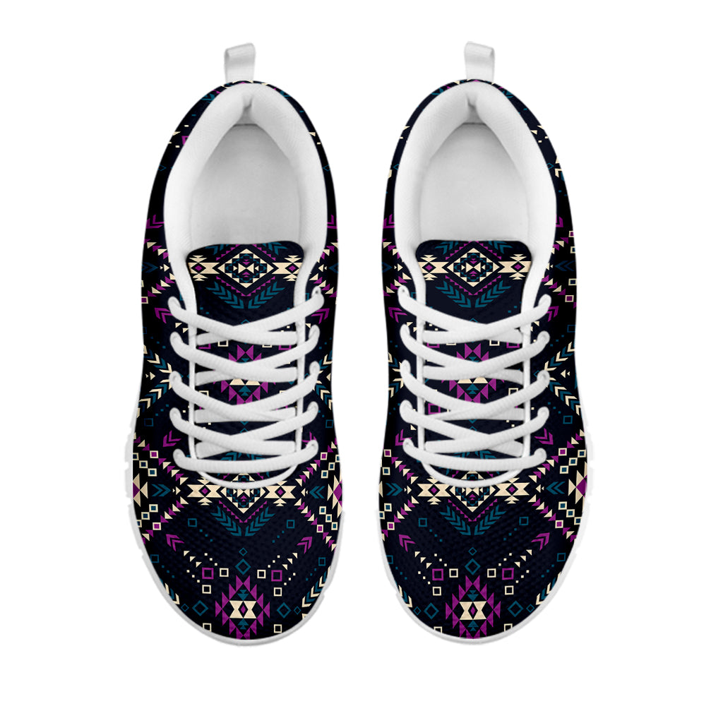 Geometric Ethnic Navajo Pattern Print White Sneakers