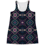 Geometric Ethnic Navajo Pattern Print Women's Racerback Tank Top