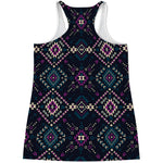 Geometric Ethnic Navajo Pattern Print Women's Racerback Tank Top