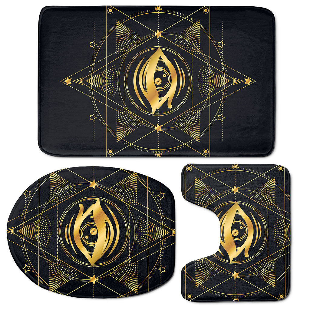 Geometric Eye of Providence Print 3 Piece Bath Mat Set