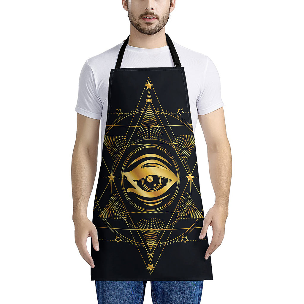 Geometric Eye of Providence Print Apron