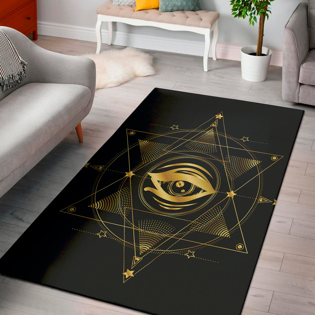 Geometric Eye of Providence Print Area Rug