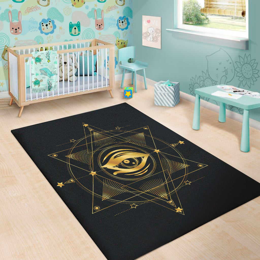 Geometric Eye of Providence Print Area Rug