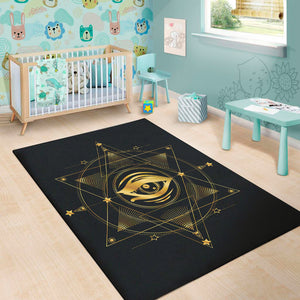 Geometric Eye of Providence Print Area Rug