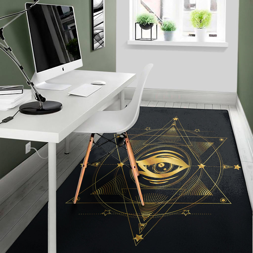 Geometric Eye of Providence Print Area Rug