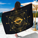 Geometric Eye of Providence Print Beach Sarong Wrap