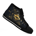 Geometric Eye of Providence Print Black High Top Shoes