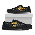 Geometric Eye of Providence Print Black Low Top Sneakers