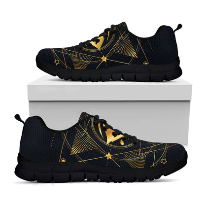 Geometric Eye of Providence Print Black Sneakers
