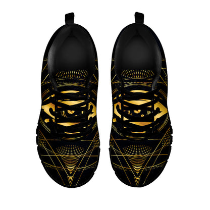 Geometric Eye of Providence Print Black Sneakers
