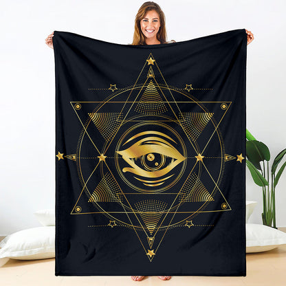 Geometric Eye of Providence Print Blanket
