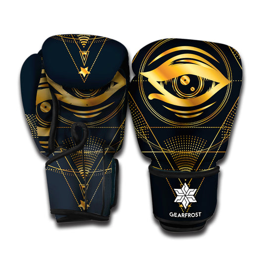 Geometric Eye of Providence Print Boxing Gloves