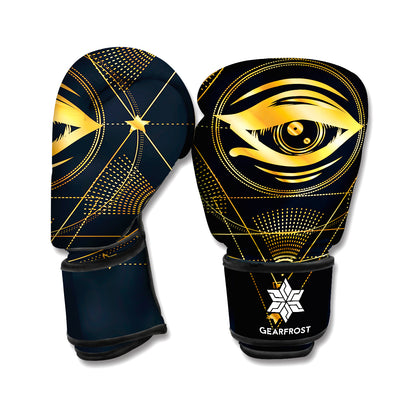 Geometric Eye of Providence Print Boxing Gloves