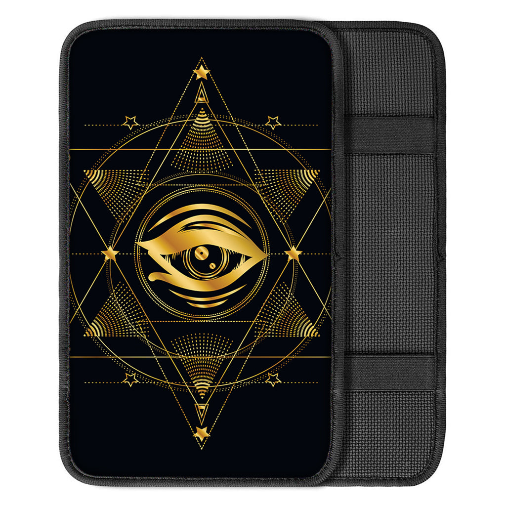 Geometric Eye of Providence Print Car Center Console Cover