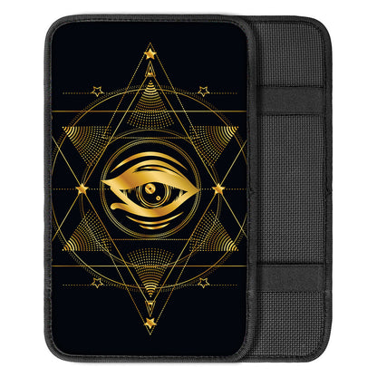 Geometric Eye of Providence Print Car Center Console Cover