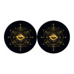 Geometric Eye of Providence Print Car Coasters