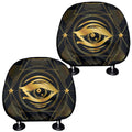 Geometric Eye of Providence Print Car Headrest Covers