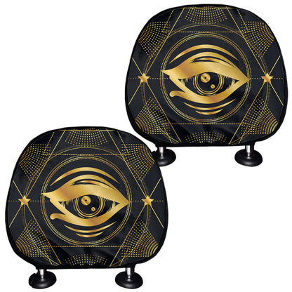 Geometric Eye of Providence Print Car Headrest Covers
