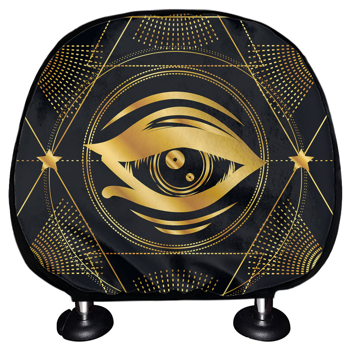 Geometric Eye of Providence Print Car Headrest Covers