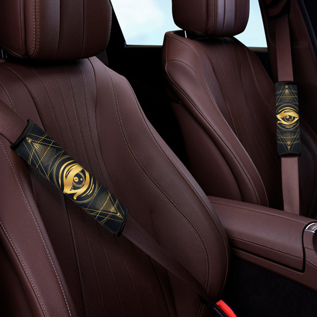 Geometric Eye of Providence Print Car Seat Belt Covers