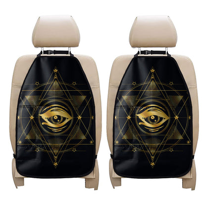 Geometric Eye of Providence Print Car Seat Organizers