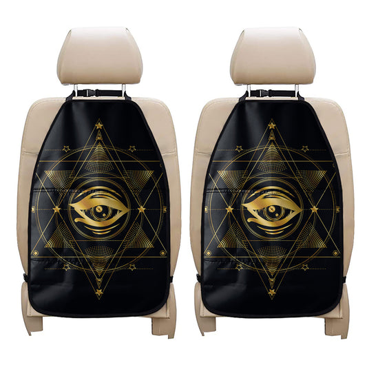 Geometric Eye of Providence Print Car Seat Organizers