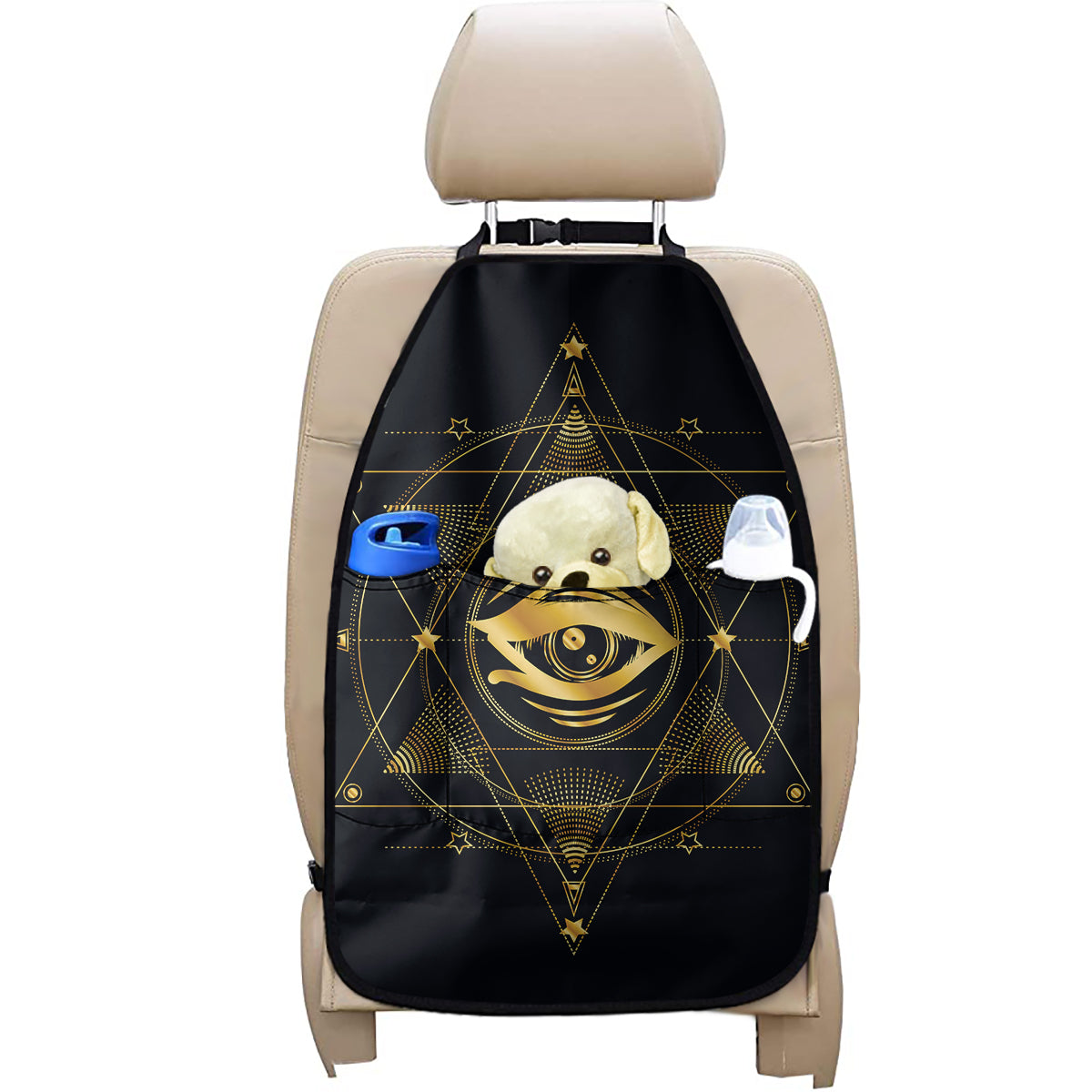 Geometric Eye of Providence Print Car Seat Organizers