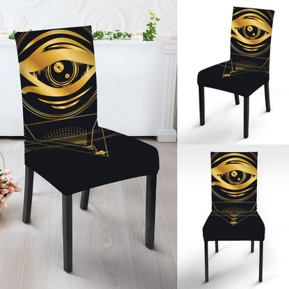 Geometric Eye of Providence Print Dining Chair Slipcover