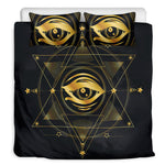 Geometric Eye of Providence Print Duvet Cover Bedding Set