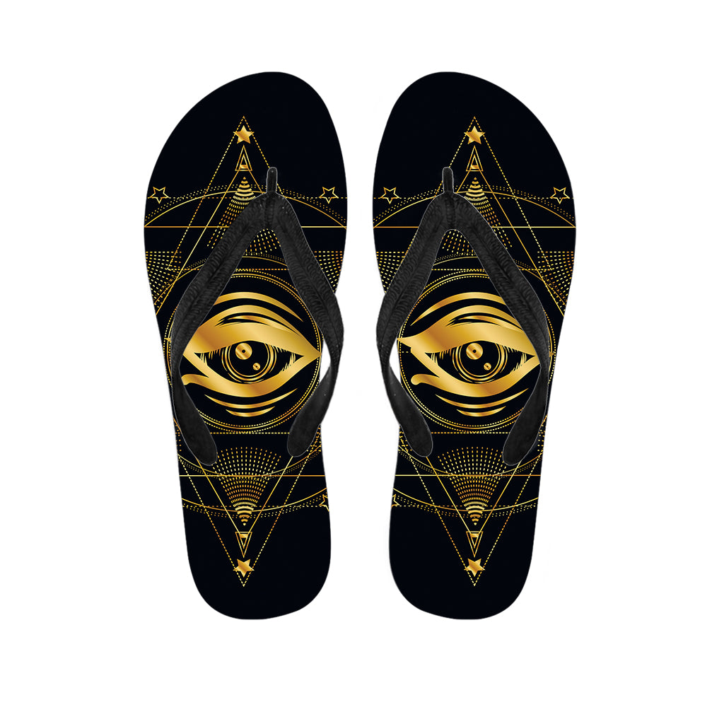 Geometric Eye of Providence Print Flip Flops