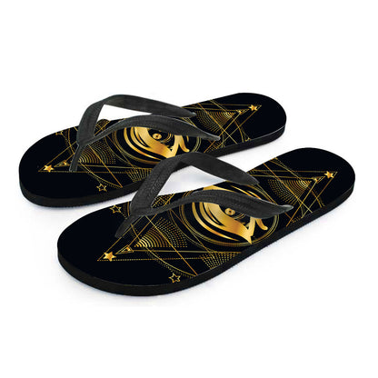 Geometric Eye of Providence Print Flip Flops