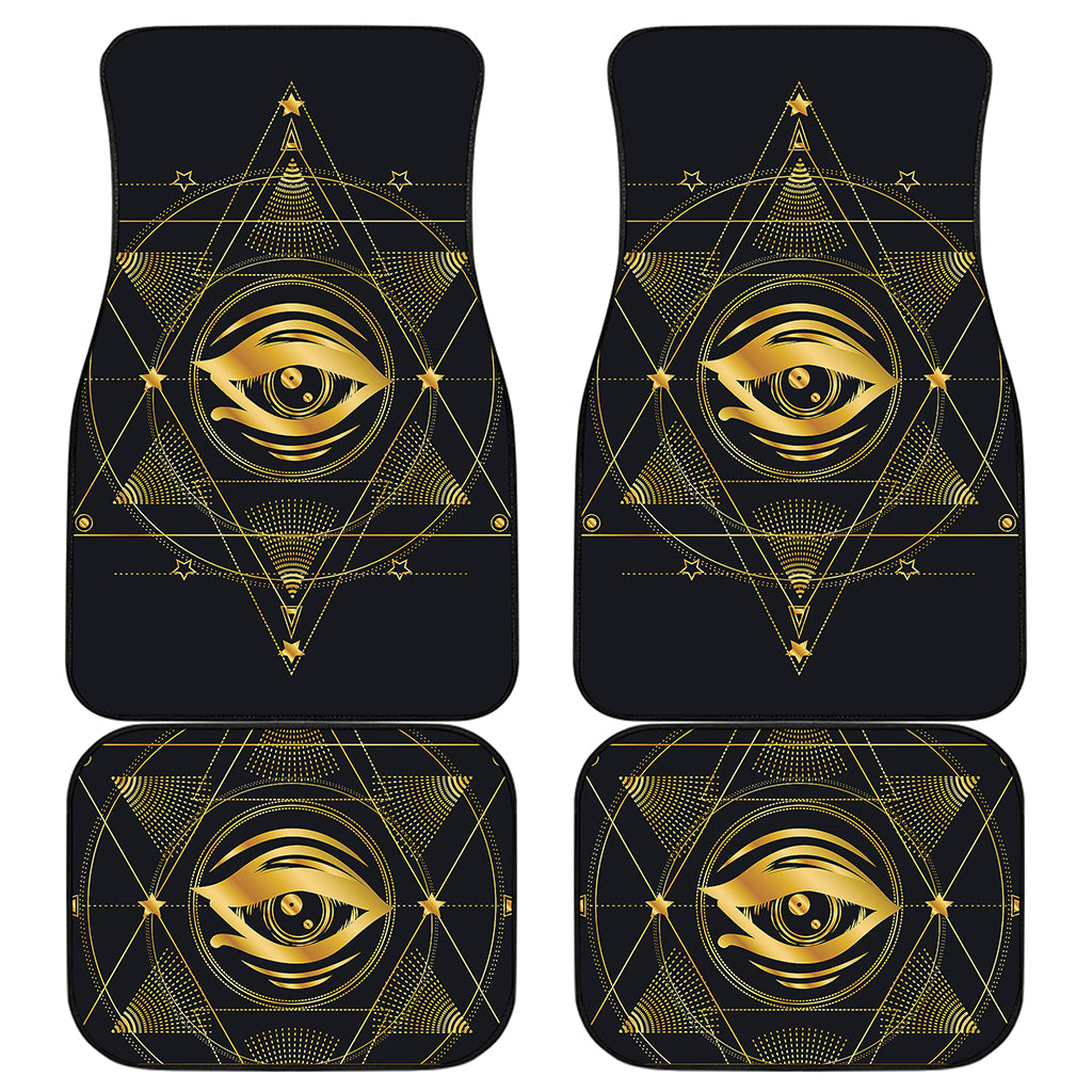 Geometric Eye of Providence Print Front and Back Car Floor Mats