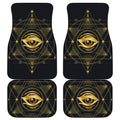 Geometric Eye of Providence Print Front and Back Car Floor Mats