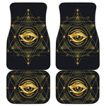 Geometric Eye of Providence Print Front and Back Car Floor Mats