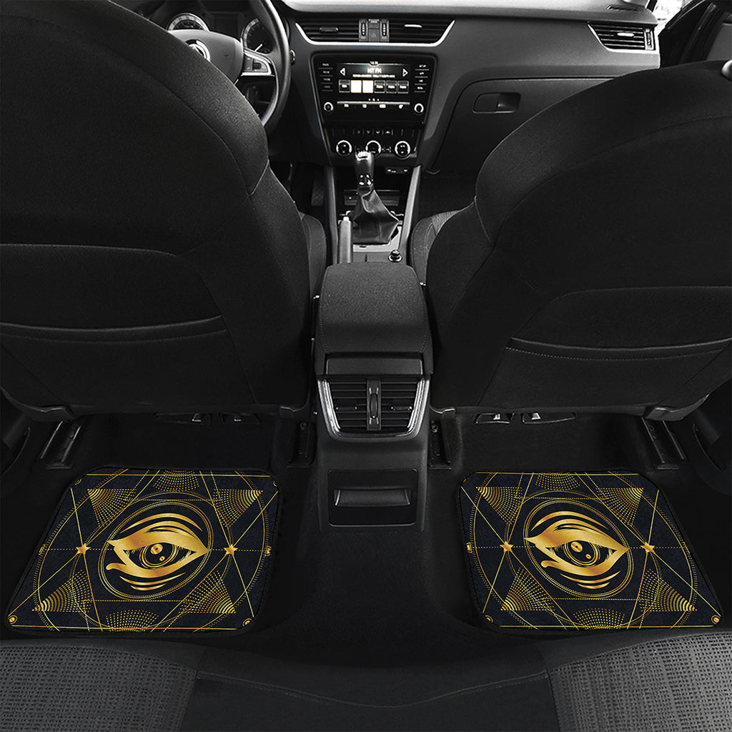 Geometric Eye of Providence Print Front and Back Car Floor Mats
