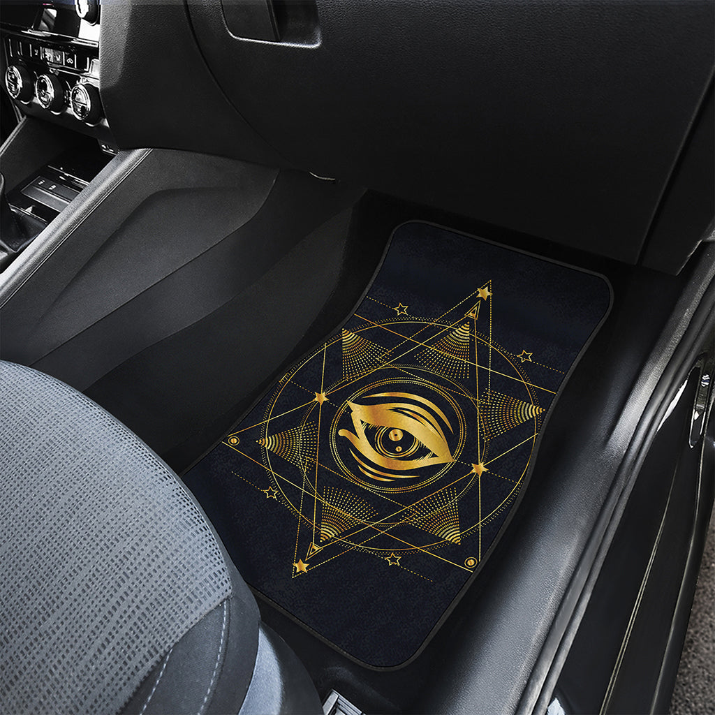 Geometric Eye of Providence Print Front and Back Car Floor Mats