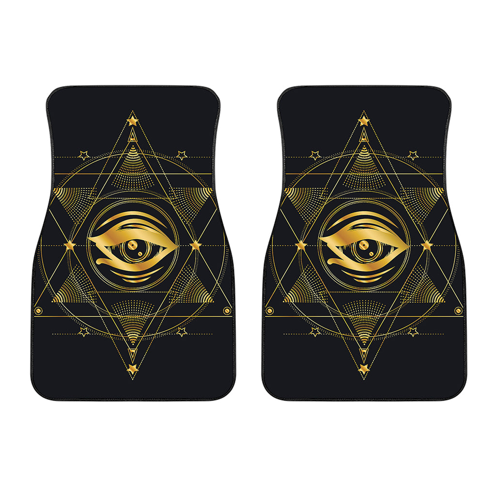 Geometric Eye of Providence Print Front Car Floor Mats