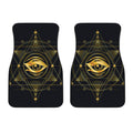 Geometric Eye of Providence Print Front Car Floor Mats