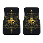 Geometric Eye of Providence Print Front Car Floor Mats