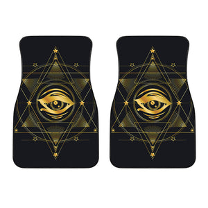 Geometric Eye of Providence Print Front Car Floor Mats